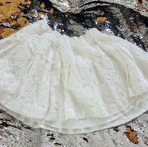 White Lace Skater/Circle Mini Skirt